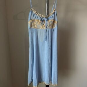 Out From Under blue lace slip dress